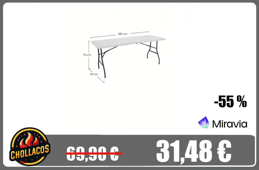 Image from Chollacos: 🔥 *MESA PLEGABLE DE RESINA* # 🔥 Mesa Plegable Resina Reforzada Ny...