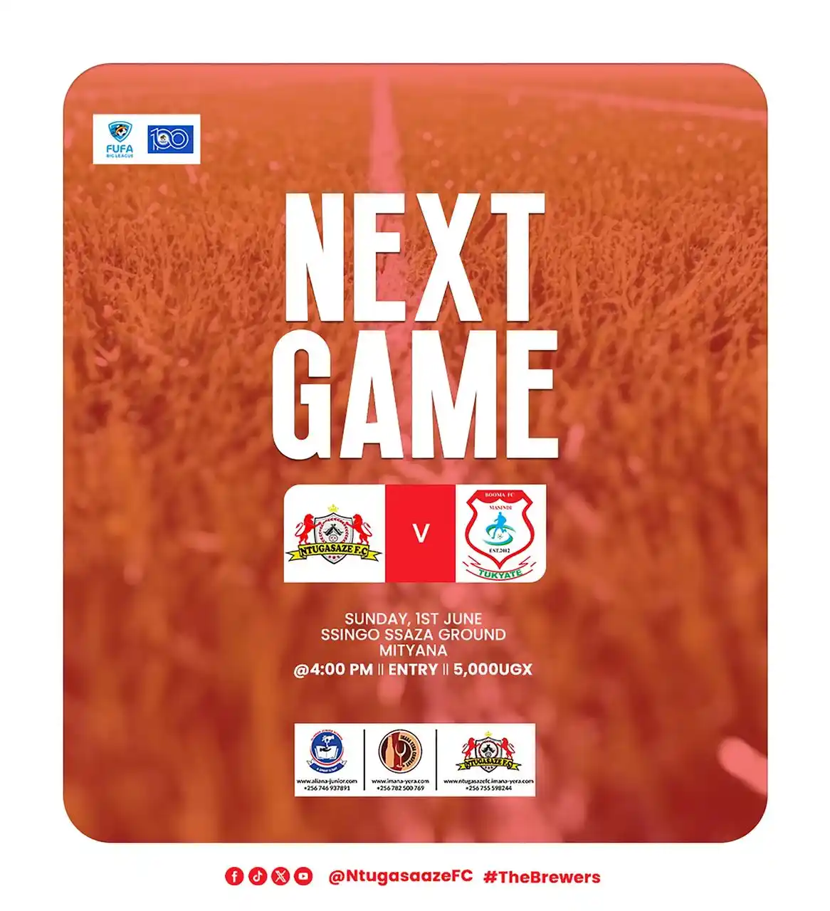 Image from NTUGASAZE FOOTBALL CLUB: NEXT GAME ALERT We host Boma FC this Sunday at our fortress — Ssingo S...
