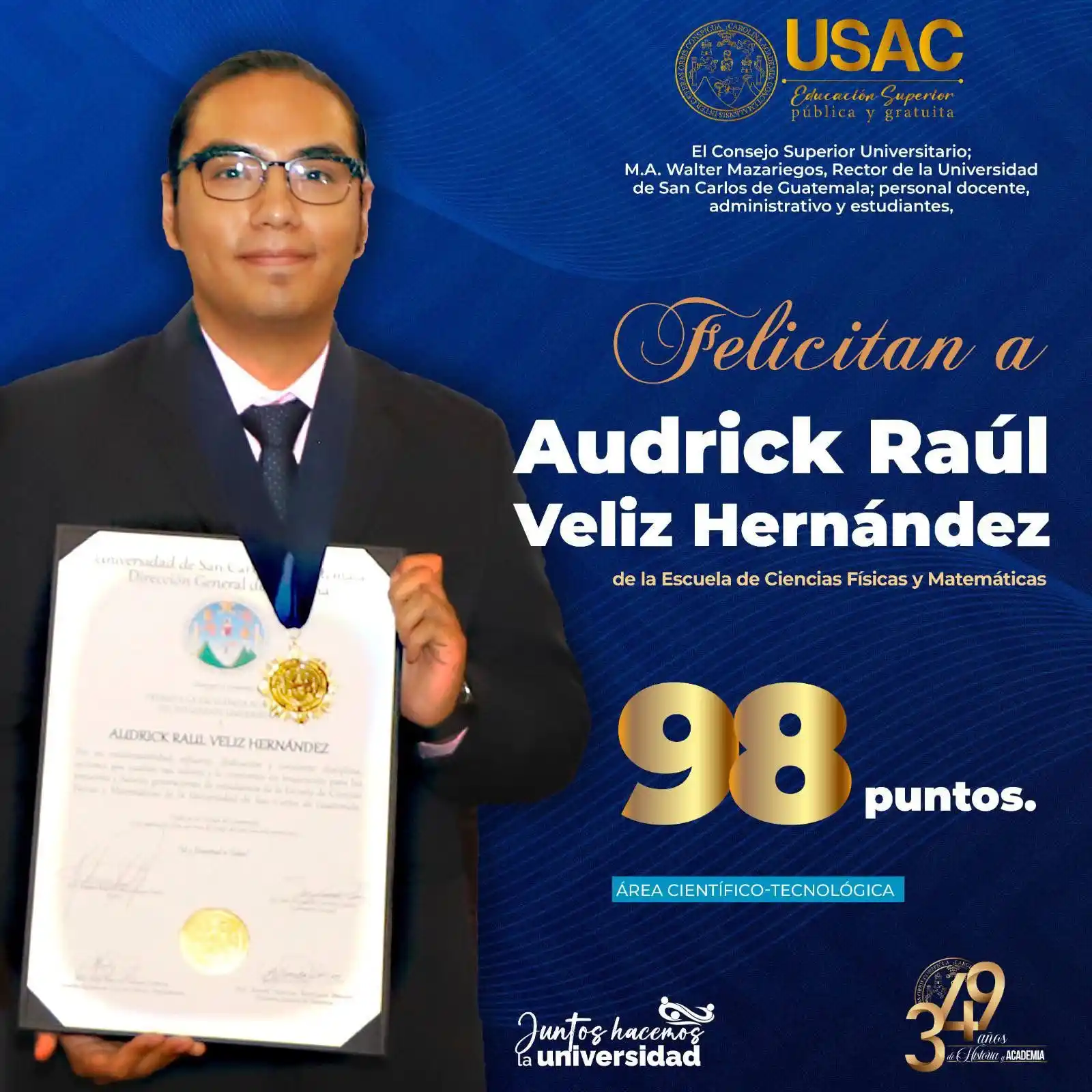 Image from Universidad de San Carlos de Guatemala: 🎓✨ ¡Orgullo Universitario! ✨🎓 Felicitamos con gran entusiasmo a Aud...