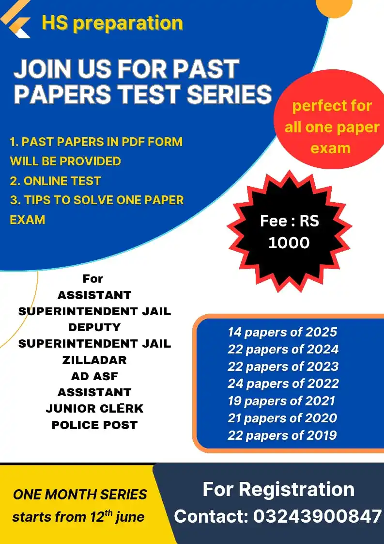 Image from Pakistan All Jobs Updates: 📢 *Past Papers Test Series Batch-30  Join our *2025–2019 Past Papers ...