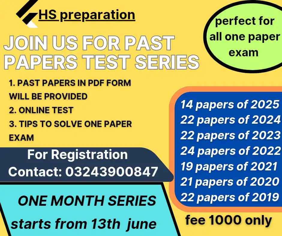 Image from Pakistan All Jobs Updates: 📢 *Past Papers Test Series Batch-30*  Join our *2025–2019 Past Papers...