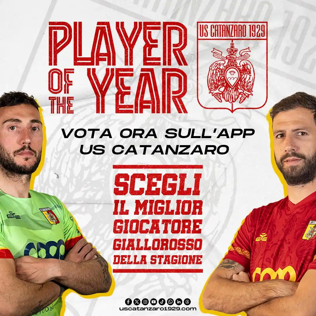Image from US Catanzaro 1929: 🎖️ PLAYER OF THE YEAR 🎖️ Scegli il miglior giocatore giallorosso de...
