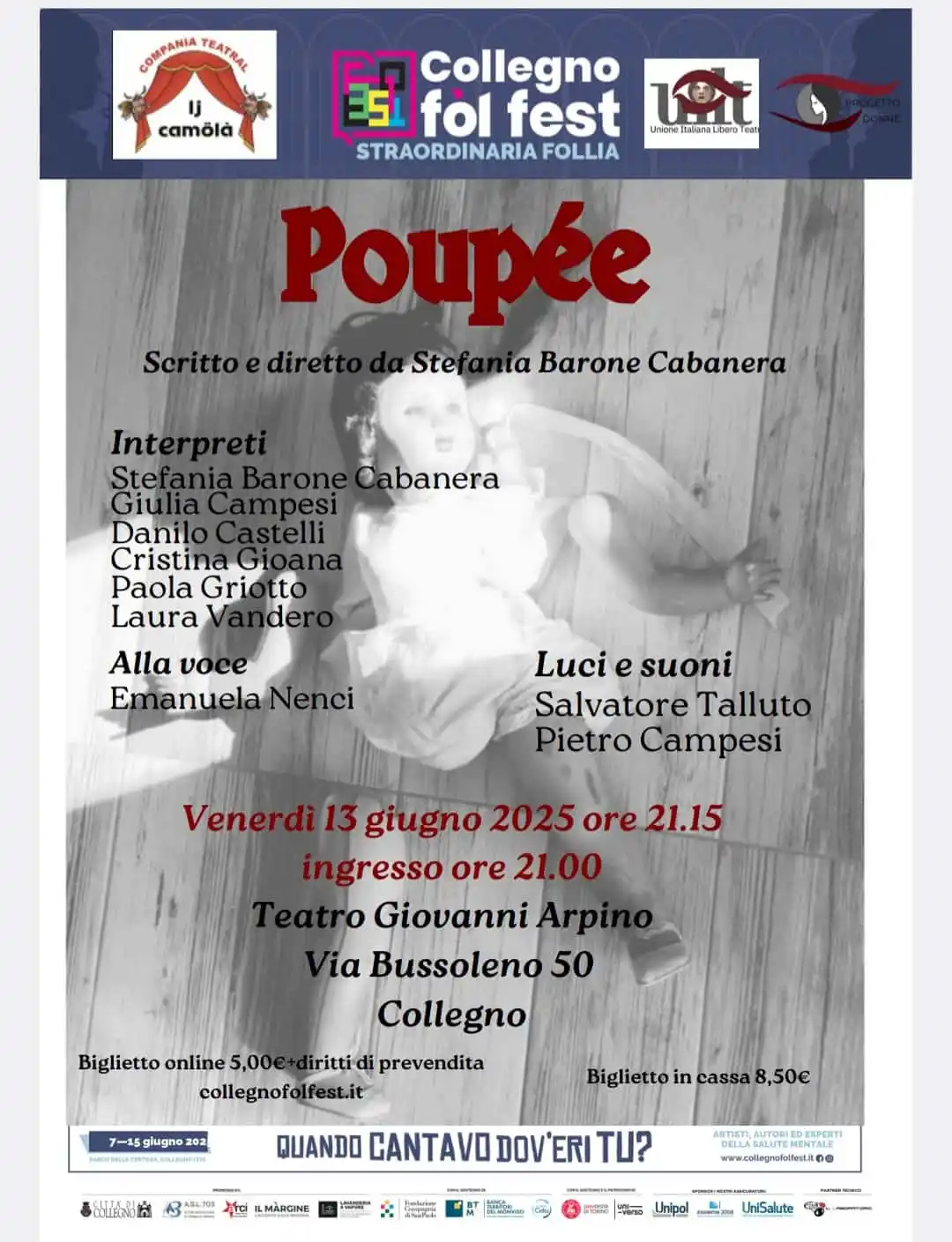 Image from Giaveno Informa: 🎭 *POUPÉE* ✍️ Scritto e diretto da *Stefania Barone Cabanera* 📅 *V...