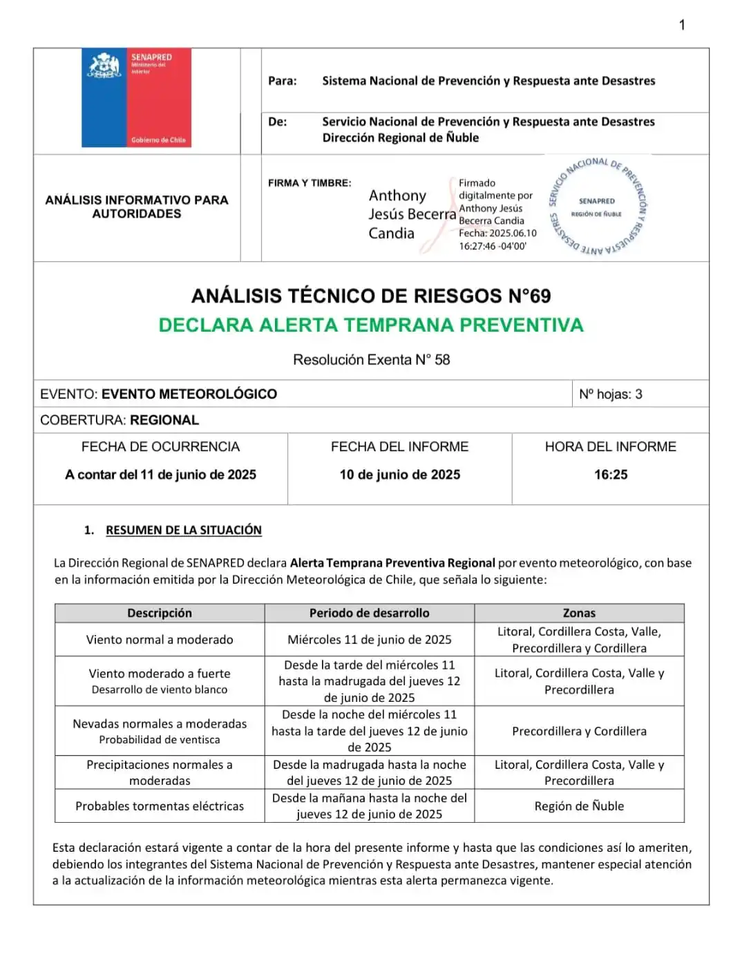 Image from Chillan OnLine: Probables Tormentas Eléctricas en las regiones del Maule, Ñuble y Biob...