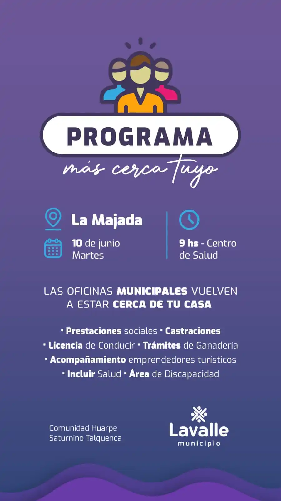 Image from Municipalidad de Lavalle: *Servicios esenciales en tu barrio* 🏘️ 📌 Estaremos en La Majada *ma...