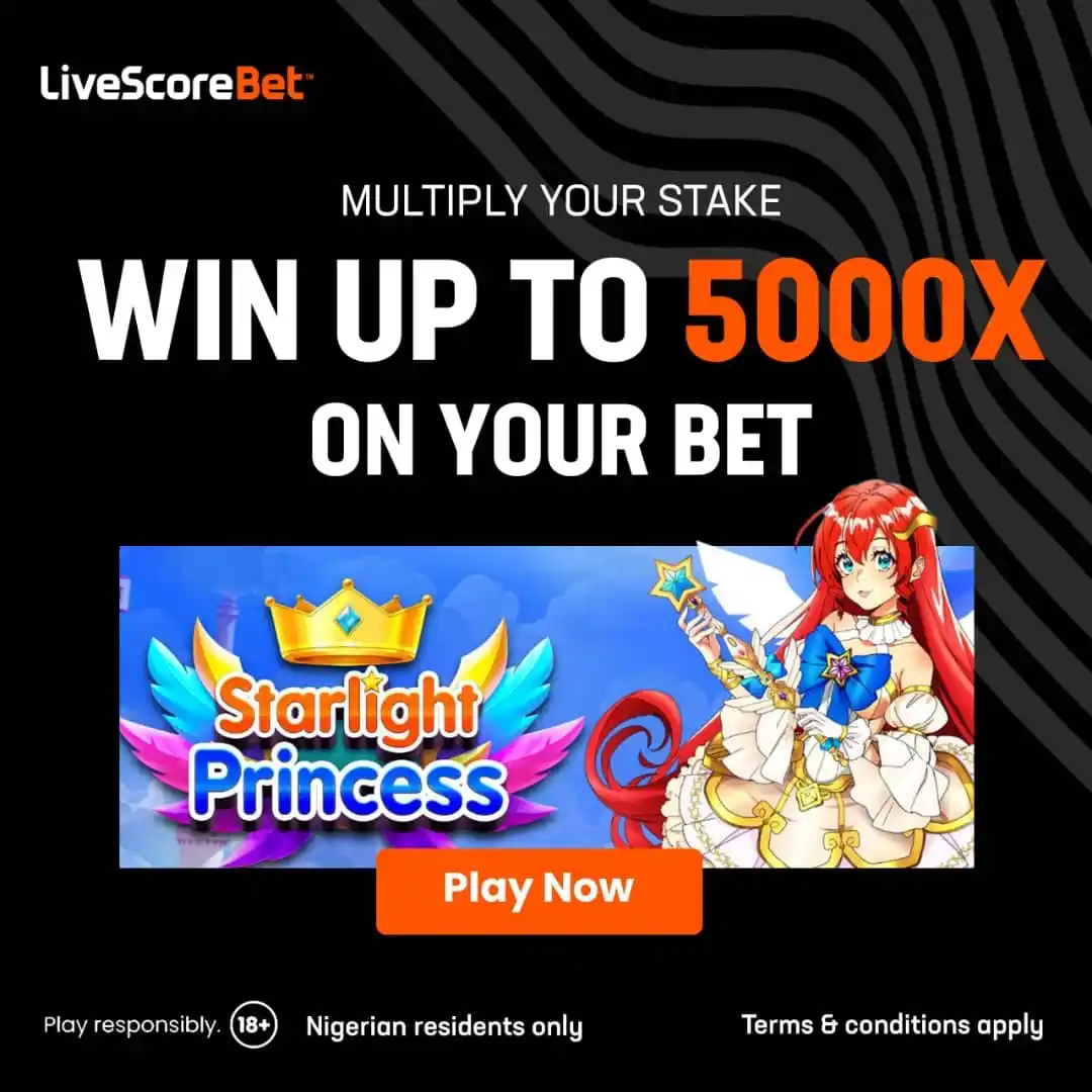 Image from Pulse Sports: 🎀💫 *Starlight Princess dey reign for Livescore Bet* 💵 *Just spin, m...