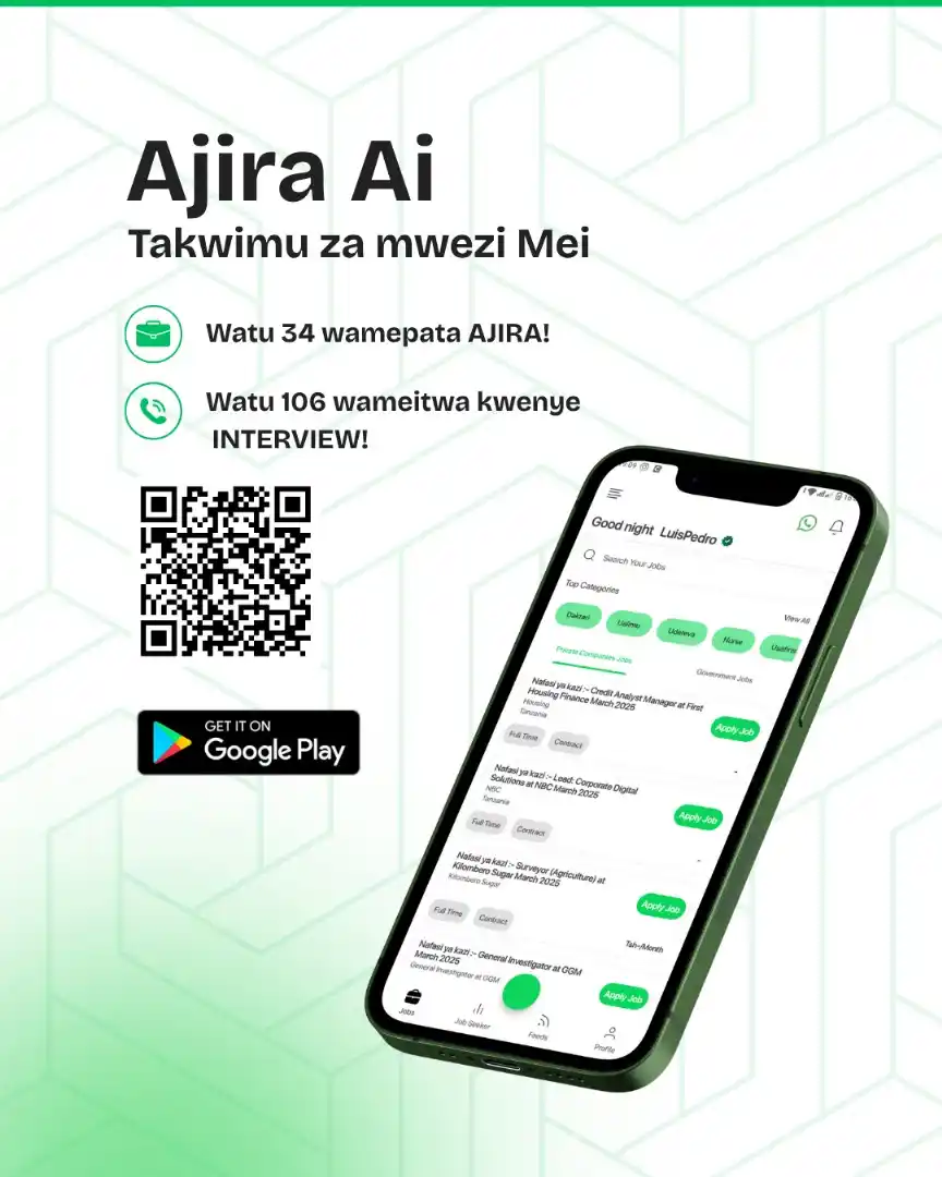 Image from Ajira Tanzania: 🟢 TAARIFA YA MWEZI MEI - AJIRA AI 🟢 Mwezi Mei umetupatia matokeo maz...