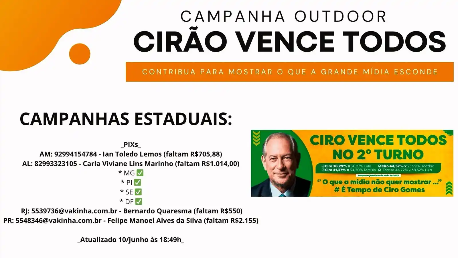 Image from PND do Brasil: 📢 *Vamos divulgar o que a mídia quer esconder!* A campanha para a vei...