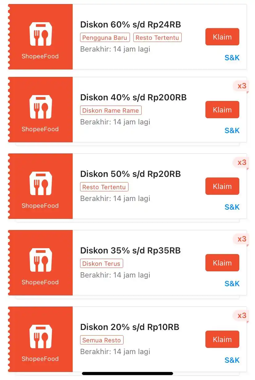 Image from RACUN SHOPEE RECEH | DISKON SHOPEE 💯: Voucher shopeefood klaim & pakai semua https://spf.shopee.co.id/3LDVfE...