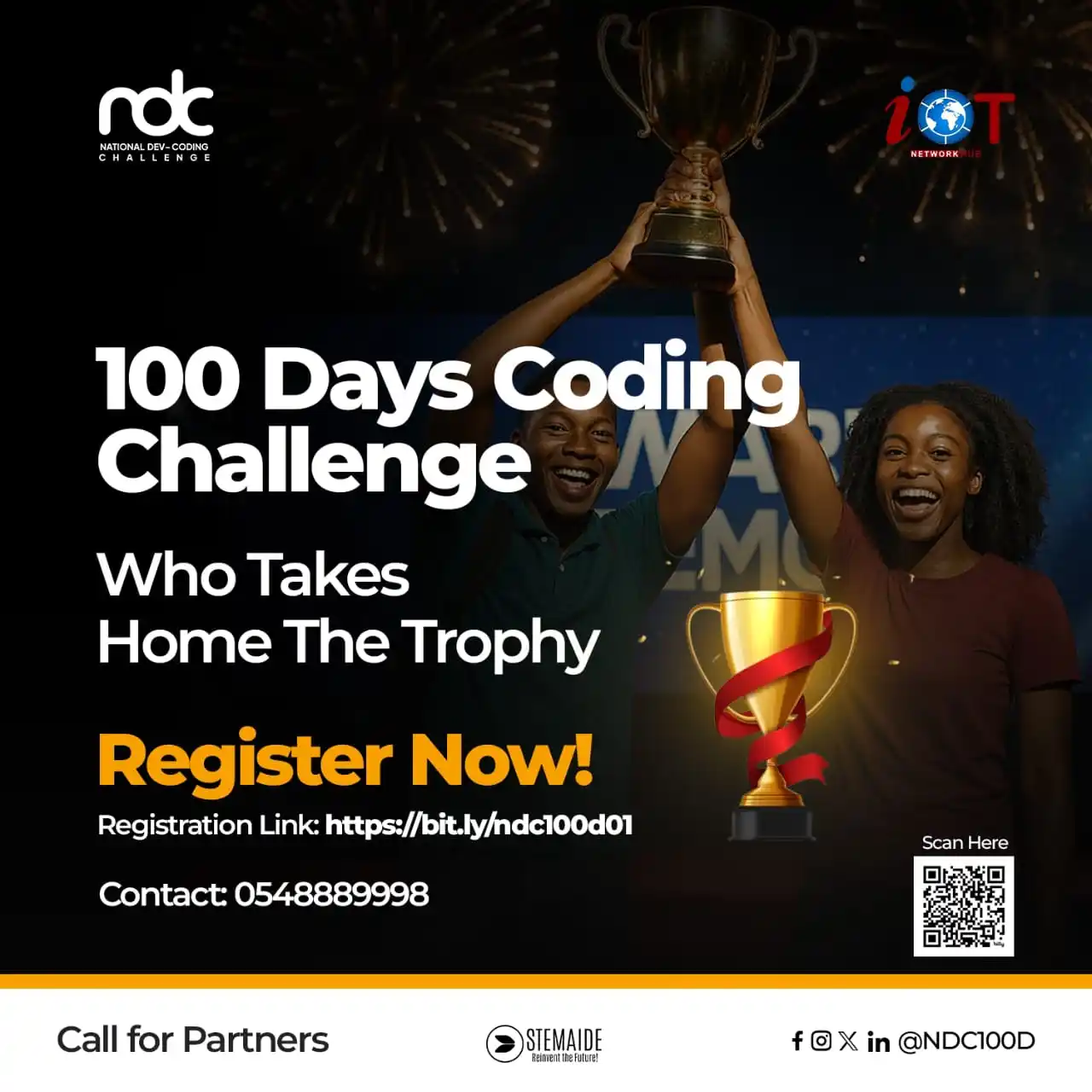 Image from IoT Africa Channel: 🏆💻 *WHO WILL WIN THE TROPHY?* The *100 Days Coding Challenge* is ON!...