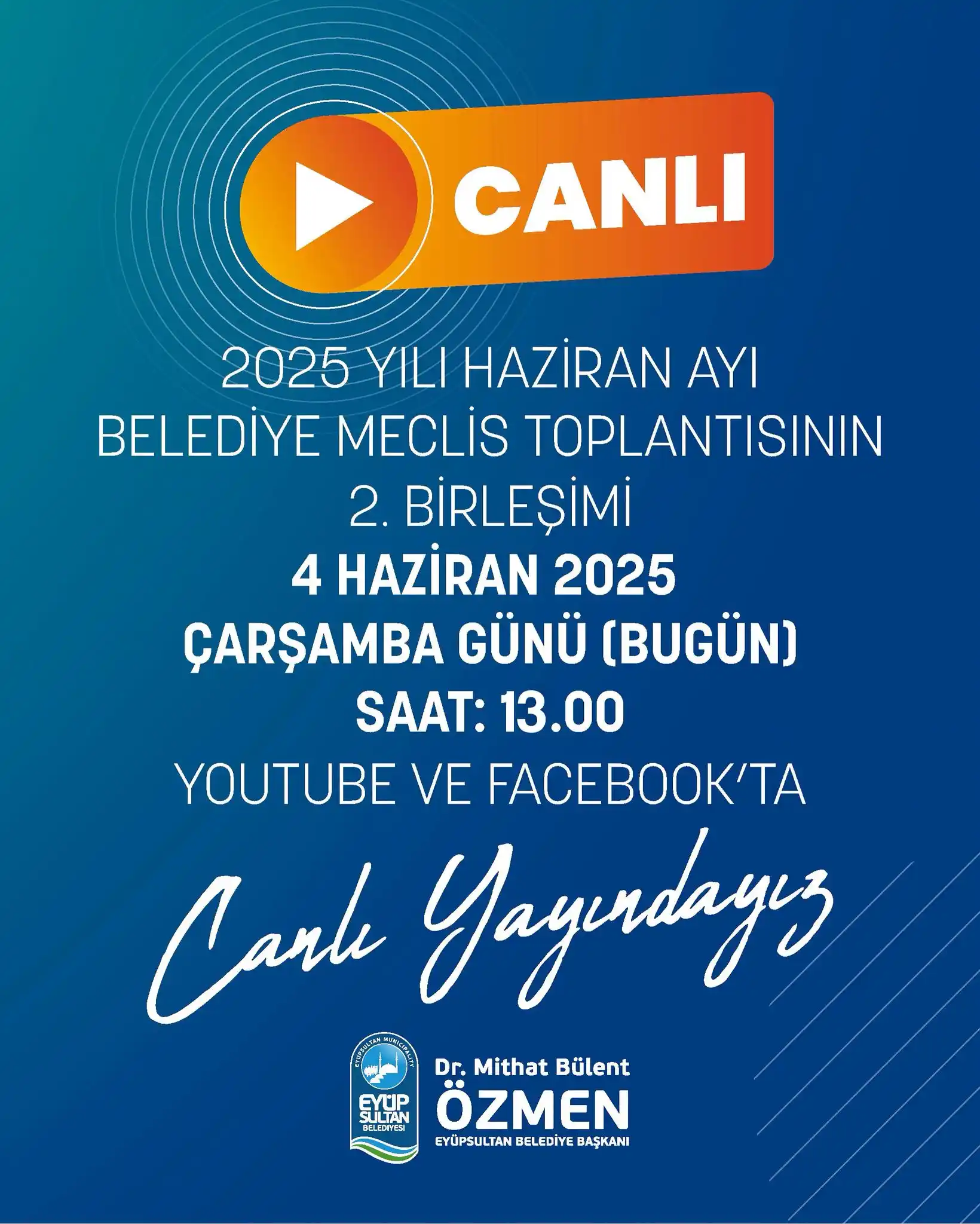 Image from Eyüpsultan Belediyesi: 2025 yılı Haziran ayı Belediye Meclis Toplantısı’nın 2. birleşimi bugü...