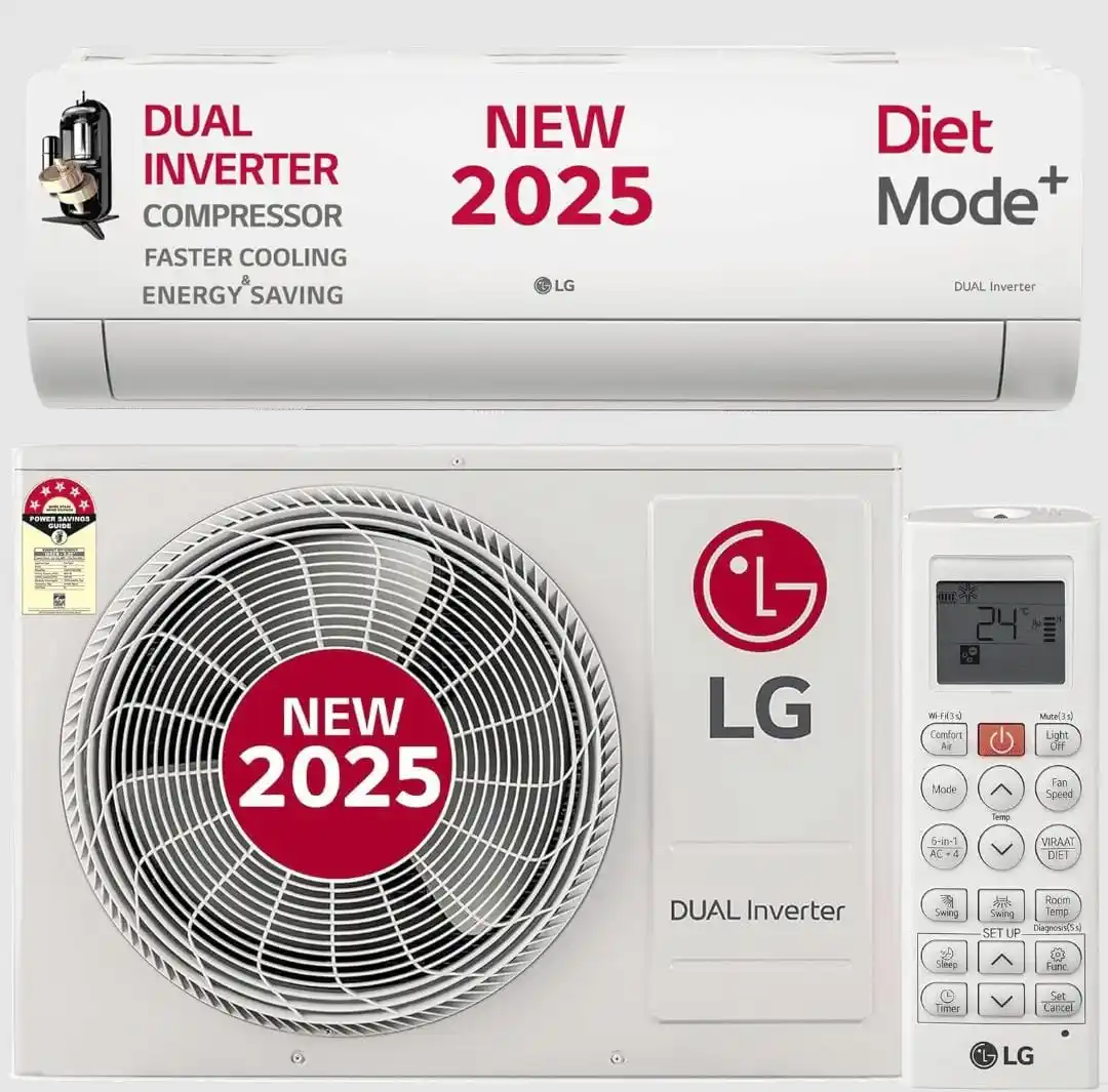 Image from DesiDime Deals and Offers: 🫨63% off- LG 2025 Model AI Convertible 6-in-1 1.5 Ton 3 Star Dual Inv...