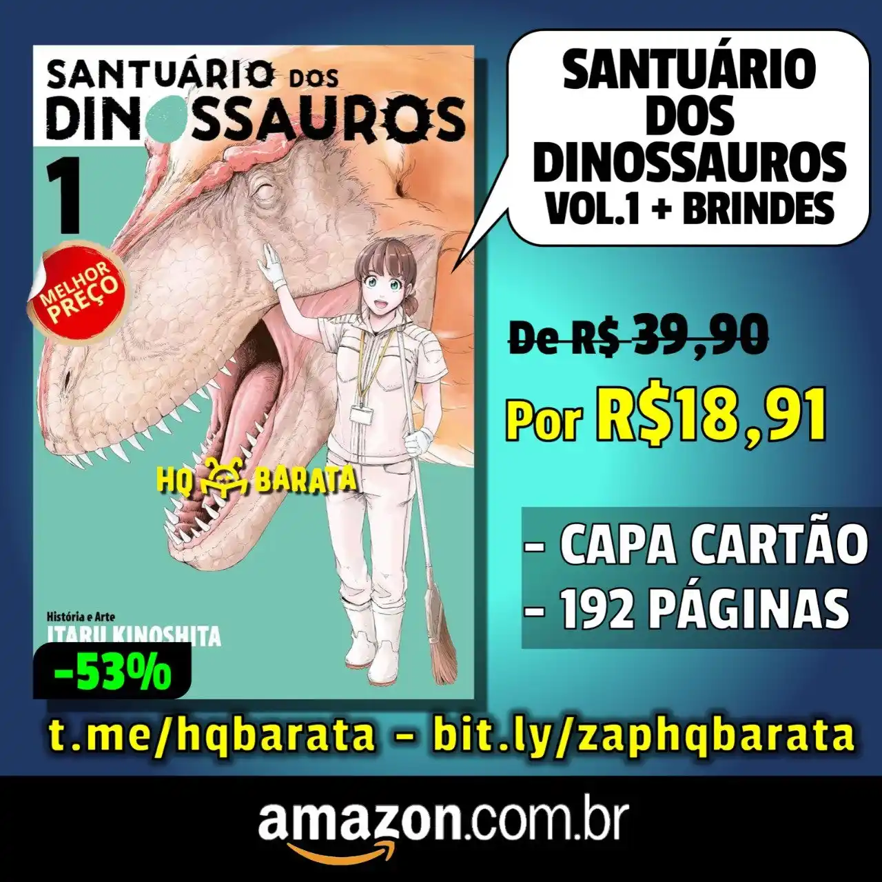 Image from 📚🪳HQ Barata - Promoções de Quadrinhos e Mangás: *🚨🚨🚨AINDA TÁ VALENDO! Comece a ler o mangá Santuário dos Dinossauro...