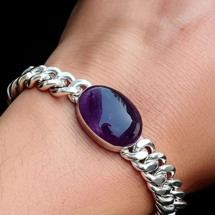 Image from THE HEALING CAFE ®️: *Amethyst Chain Bracelet* https://www.thehealingcafe.in/online-store....