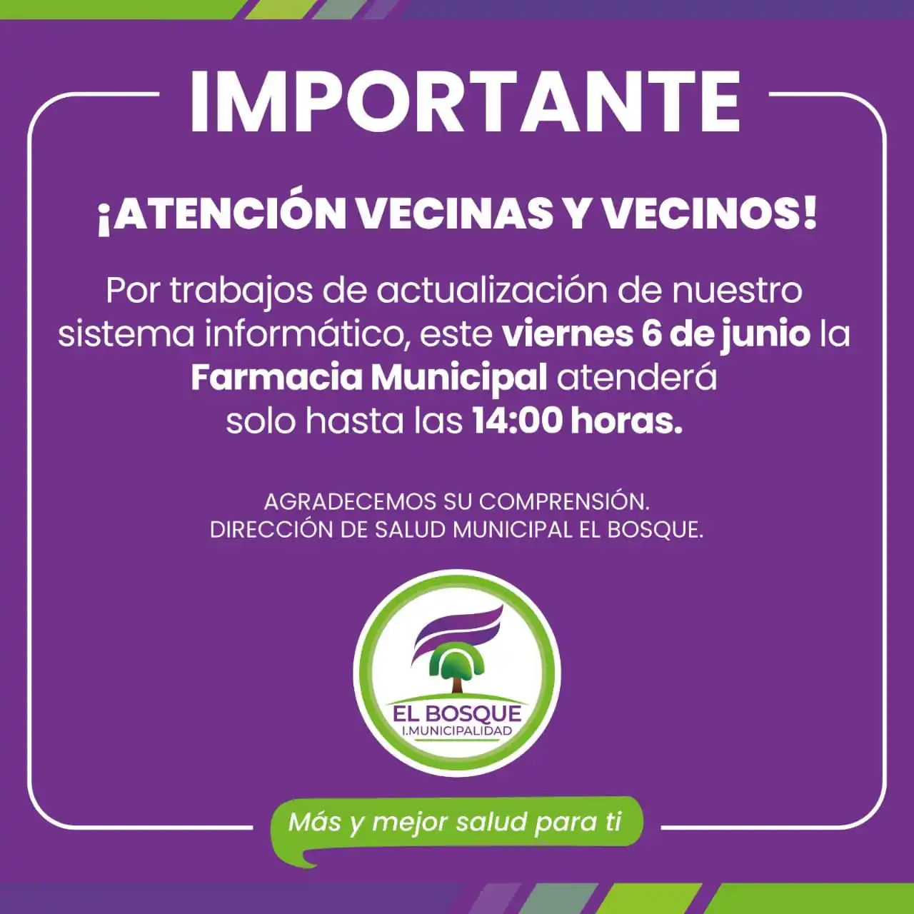 Image from Municipalidad de El Bosque: ๐ข๐ฃยก๐๐ญ๐๐ง๐๐ข๐จฬ๐ง ๐ฏ๐๐๐ข๐ง๐๐ฌ ๐ฒ ๐ฏ๐๐๐ข๐ง๐จ๐ฌ! ๐๐ฌ๐ญ๐ ๐๏ฟฝ...