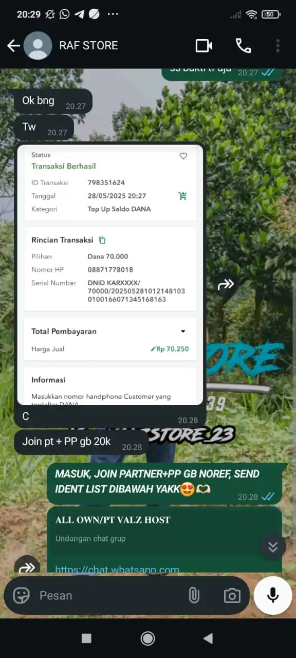 INFO JUAL BELI FF/ML/PUBG/TIKTOK/SALURAN NANA STORE post