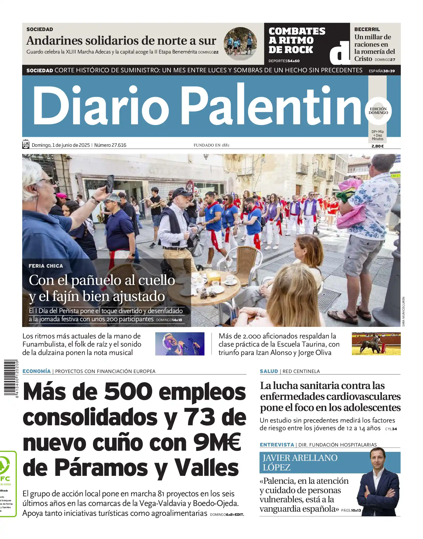 Image from Diario Palentino: 🗞Buenos días. Esta es la portada de Diario Palentino de este domingo ...