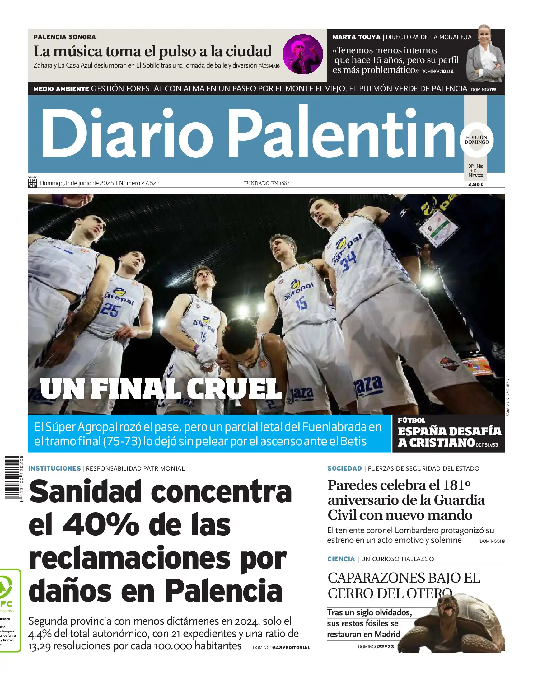 Image from Diario Palentino: 🗞Buenos días. Esta es la portada de Diario Palentino de este domingo ...
