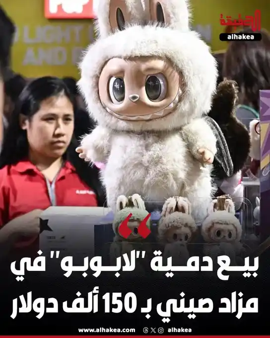 Image from الحقيقة: بيعت دمية “لابوبو” ضخمة في مزاد علني في بكين بـ150 ألف دولار * وسط طف...