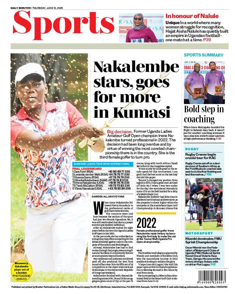 Image from Daily Monitor 🗞️📰: Catch these and more sports updates in the Thursday Monitor. E-copy av...