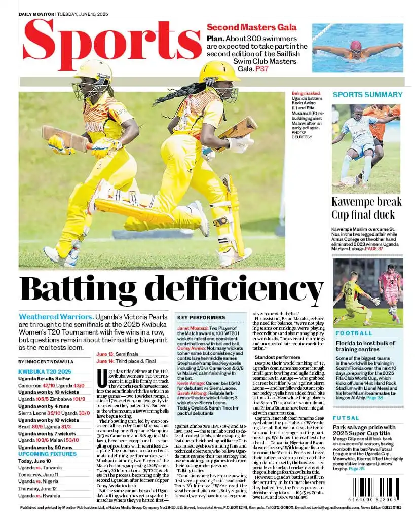 Image from Daily Monitor 🗞️📰: Catch this and more sports updates in your Tuesday Monitor. E-copy ava...