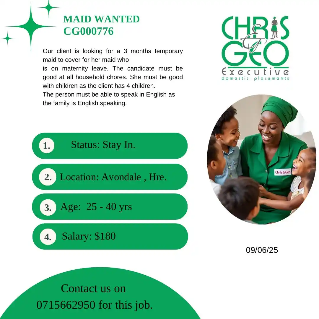 Image from Chris And Geo: CG000776 Stay in Maid. Our client is looking for a 3 months tempora...