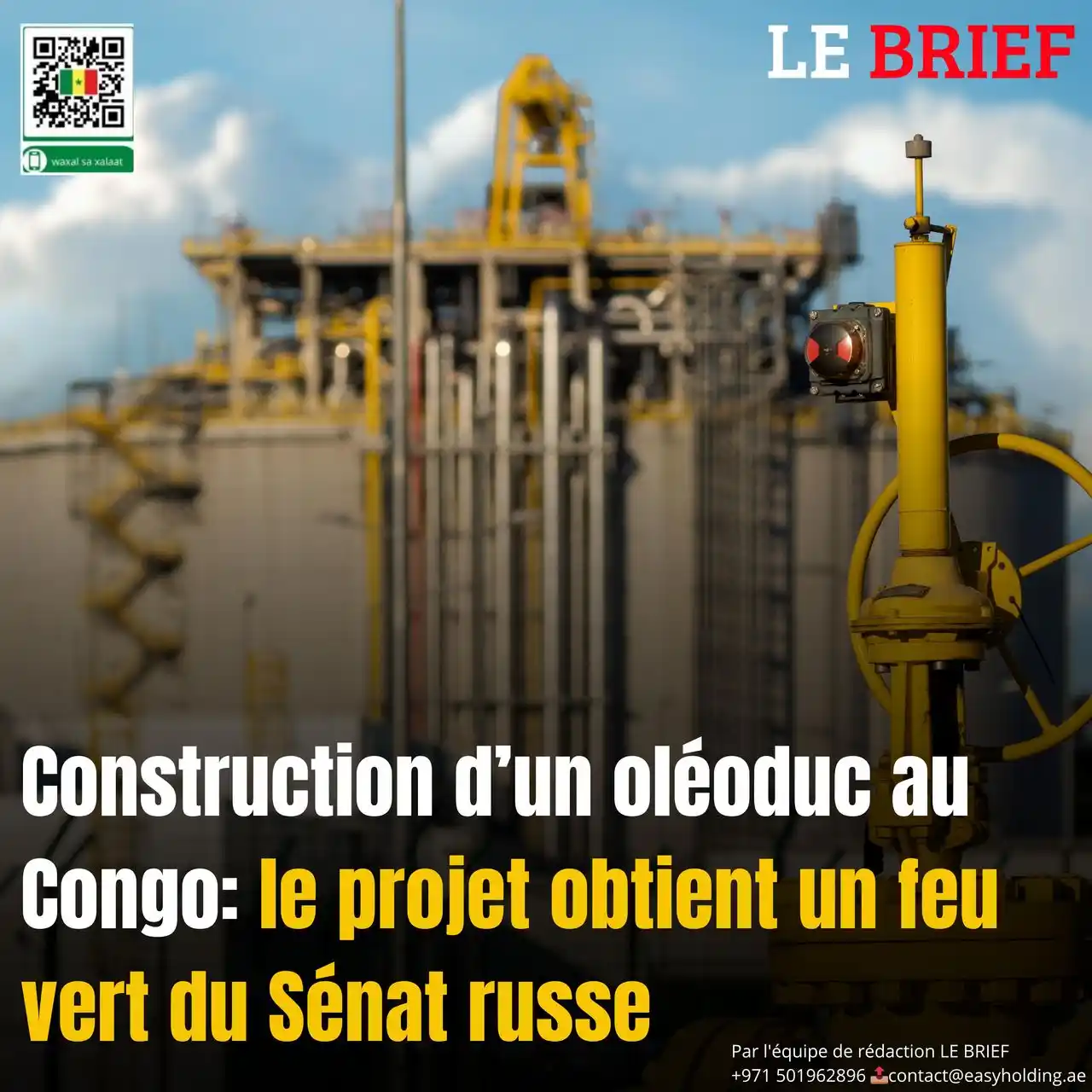 Image from LE BRIEF: 🔴𝐂𝐨𝐧𝐬𝐭𝐫𝐮𝐜𝐭𝐢𝐨𝐧 𝐝’𝐮𝐧 𝐨𝐥𝐞́𝐨𝐝𝐮𝐜 𝐚𝐮 𝐂𝐨𝐧𝐠𝐨: 𝐥...