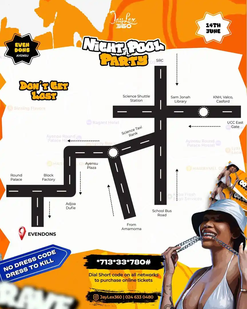 Image from πππ ππ
π
πππππ πππππππ π£π: Don't get lost *this SATURDAY!πΊοΈ* The Night Pool Party location is L...