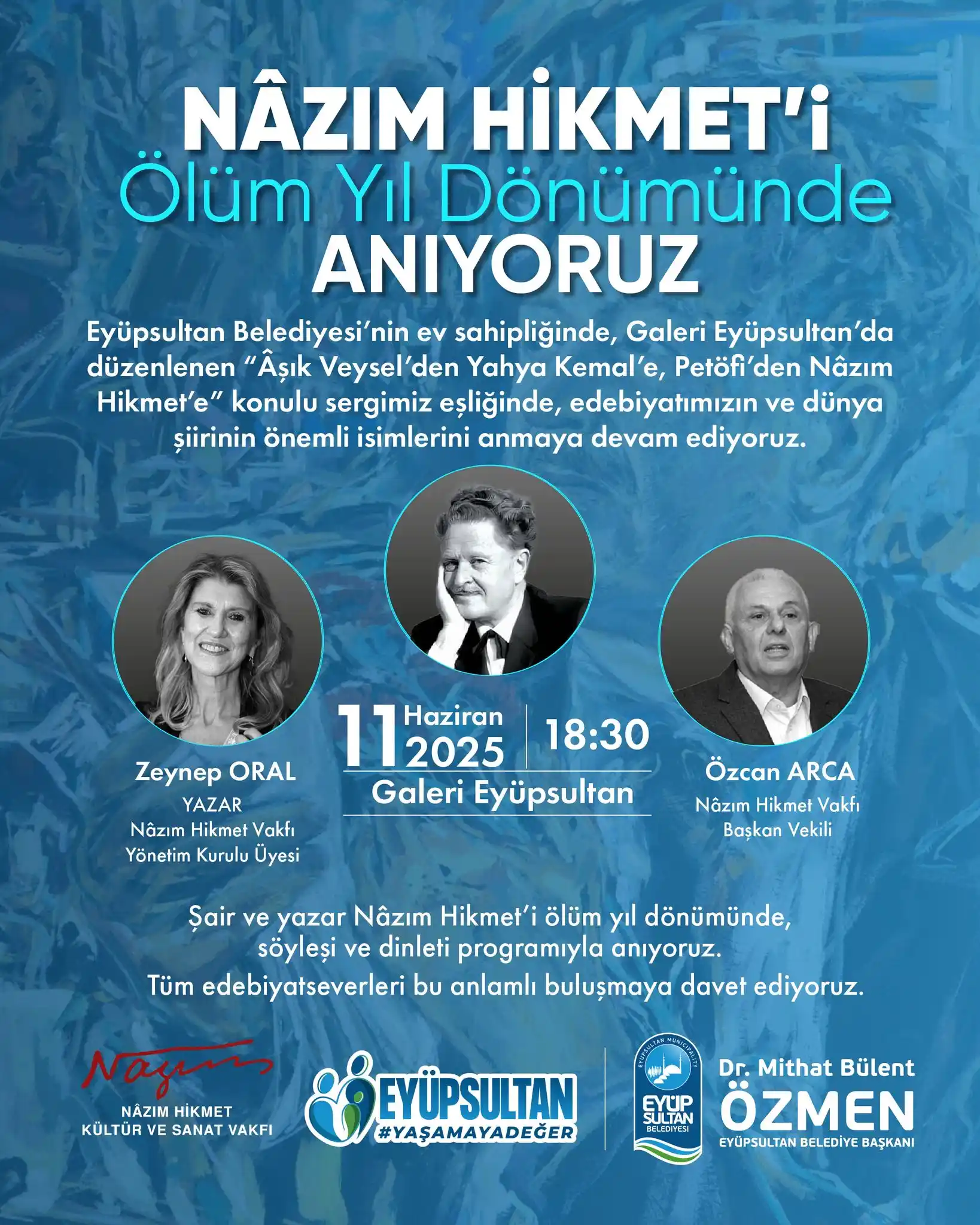 Image from Eyüpsultan Belediyesi: Edebiyatımızın evrensel sesi, büyük şair Nâzım Hikmet’i ölüm yıl dönüm...