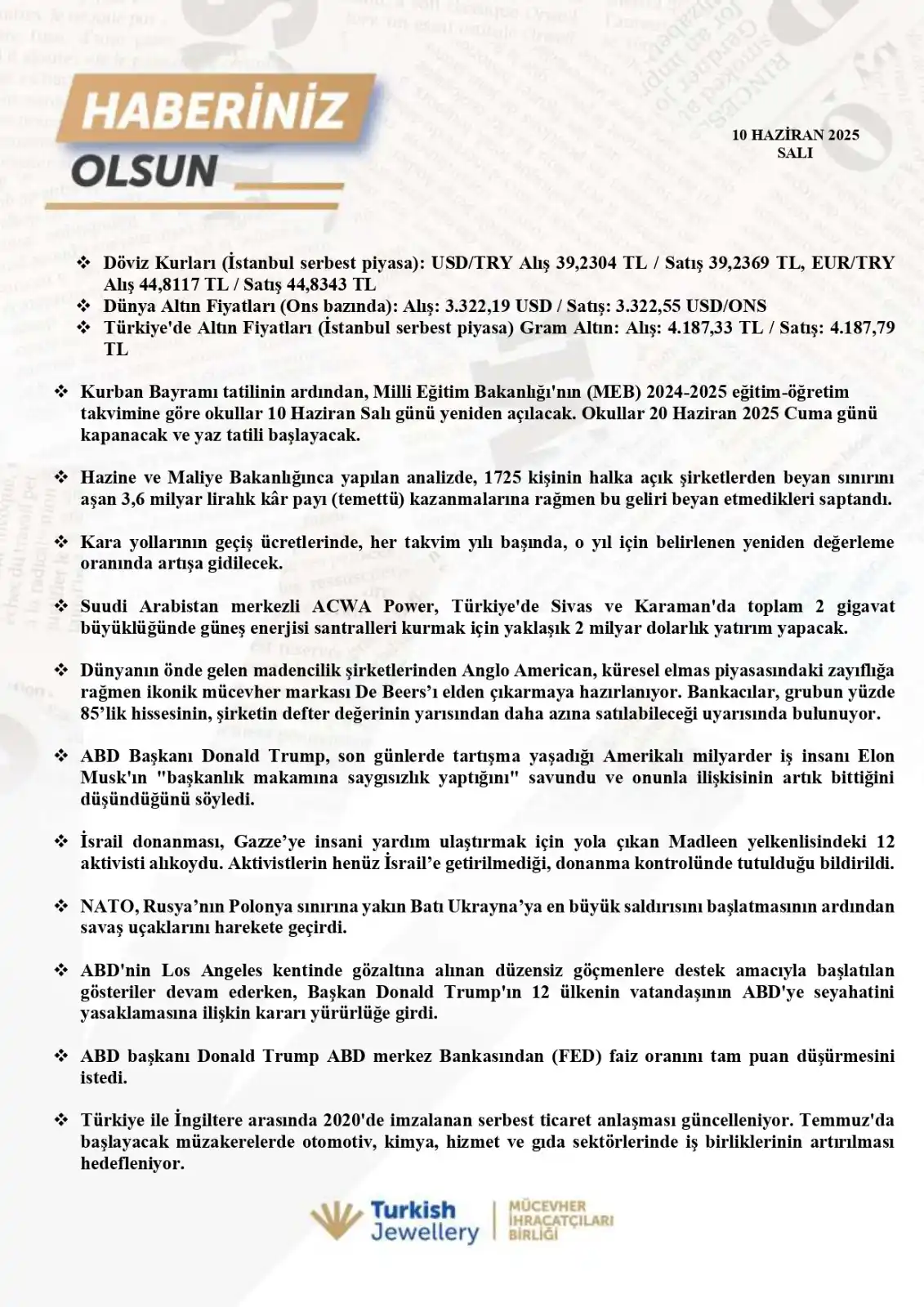 Mücevher İhracatçıları Birliği post