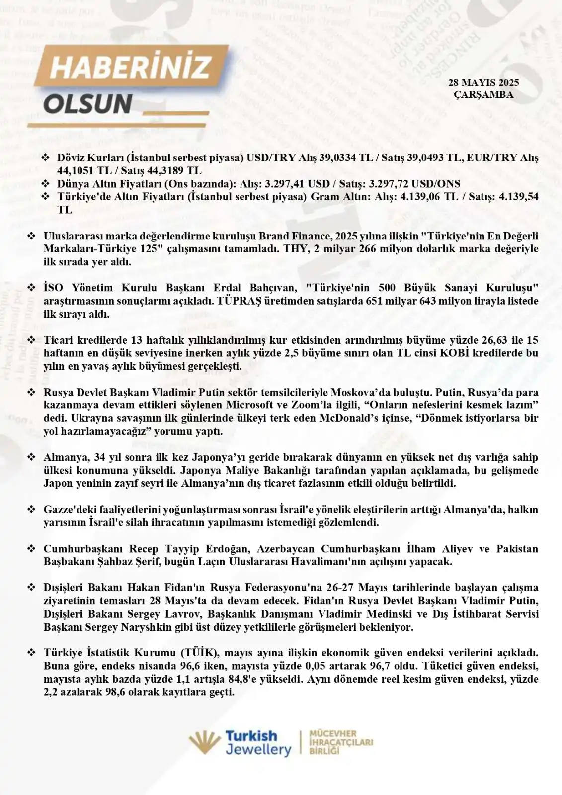 Mücevher İhracatçıları Birliği post