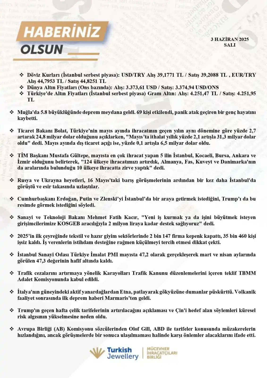 Mücevher İhracatçıları Birliği post