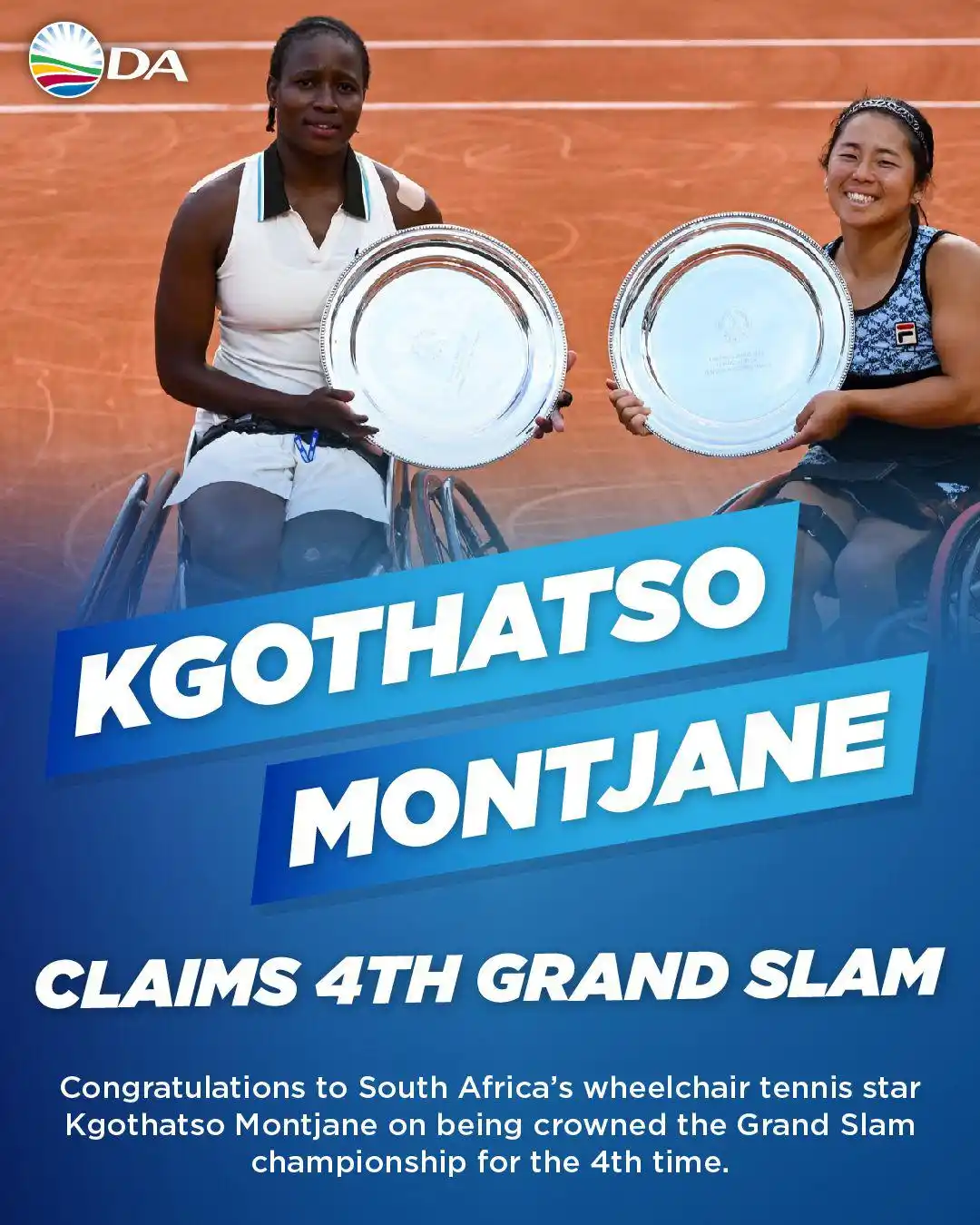 Image from Democratic Alliance: 🏆 Halala Kgothatso Montjane! Congratulations to South Africa’s wheelc...