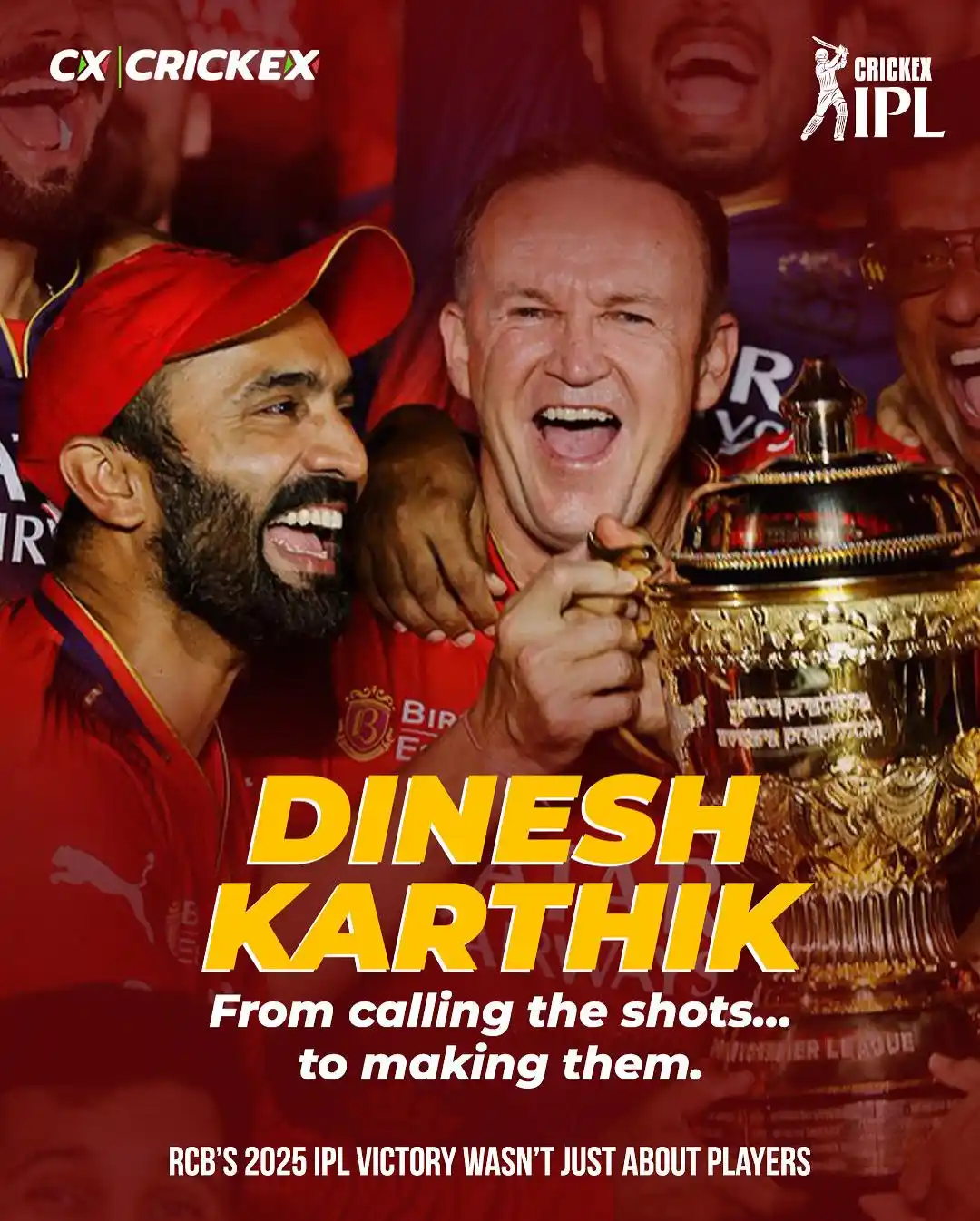 Image from Crickex: He read the game before. Now, he rewrote it. Dinesh Karthik’s RCB coac...