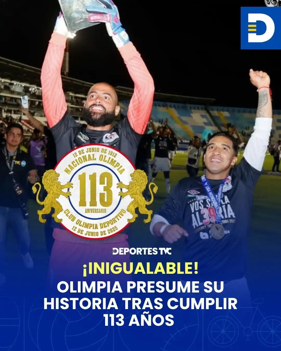 Image from Deportes TVC: ¡INIGUALABLES! 🦁⚪🎉Olimpia presume su impresionante historia tras cum...