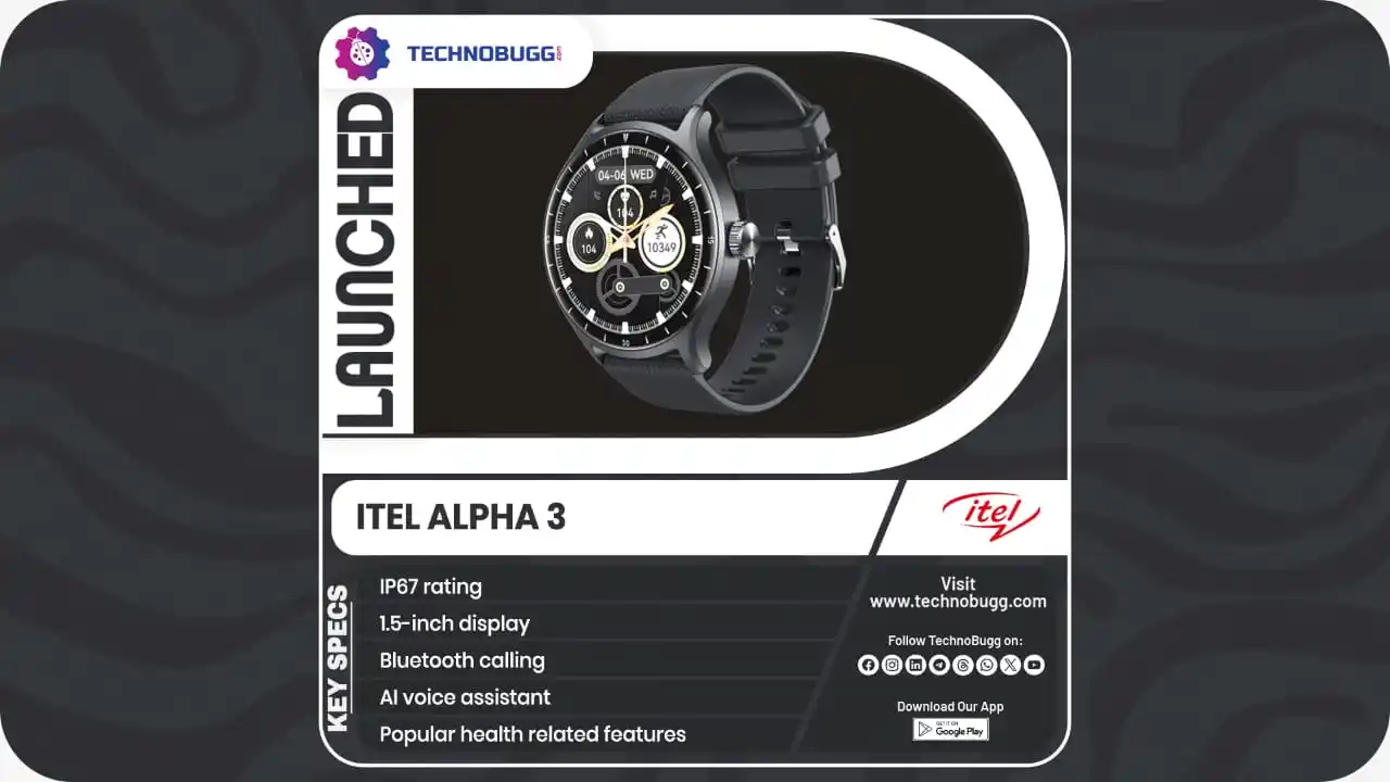 Image from TechnoBugg: itel Alpha 3 Smartwatch Unveiled Read More : https://www.technobugg.c...