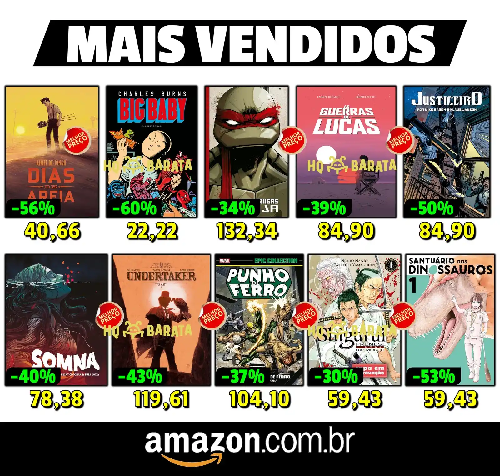 Image from 📚🪳HQ Barata - Promoções de Quadrinhos e Mangás: *🏆🏆🏆Listinha com os 10 Quadrinhos e Mangás mais vendidos pelos noss...