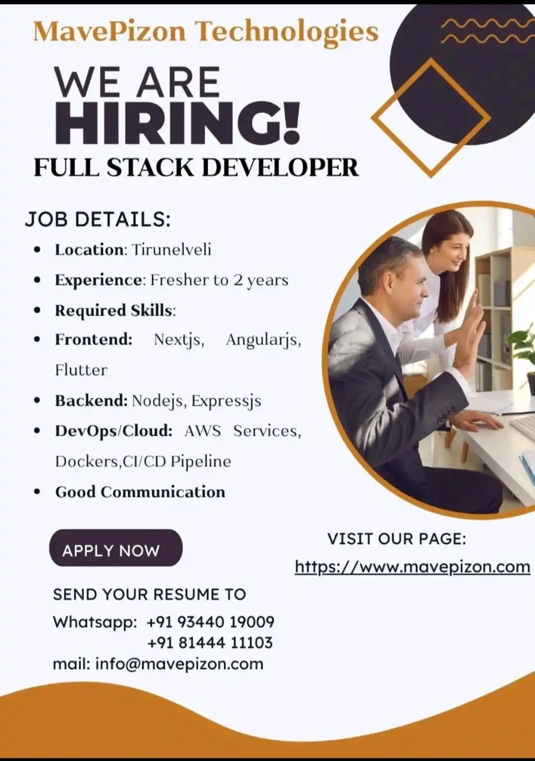 Image from Askexim: MavePizon vacancies in Tirunelveli...