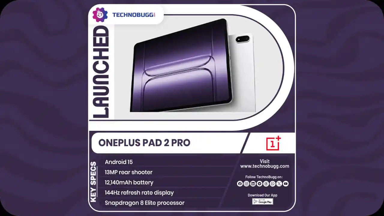 Image from TechnoBugg: OnePlus Pad 2 Pro Unveiled Read more : https://www.technobugg.com/one...