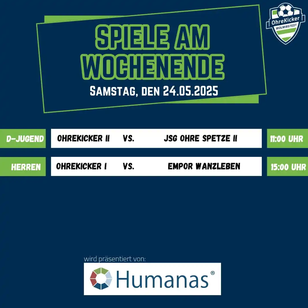 Image from OhreKicker Wolmirstedt e.V.: *+++ Spiele am Wochenende +++* Nach einer aufregenden Woche mit Spate...