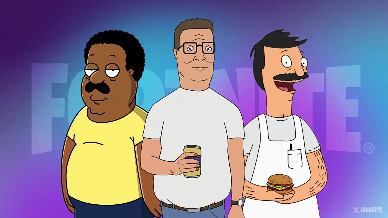 Image from DEZZY MASTER: 💰 PREÇOS FORTNITE x FOX — Cleveland Brown, Hank Hill e Bob Belcher ch...