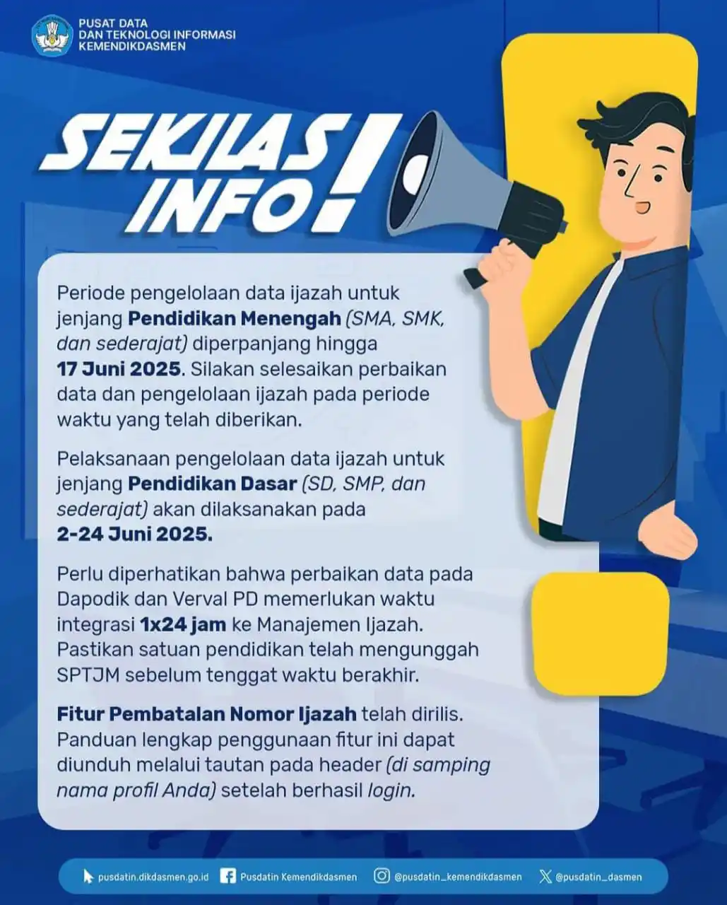 Image from GURU GAPTEK: *SEKILAS INFO, PENTING!* Periode pengelolaan Ijazah untuk semua jenjan...