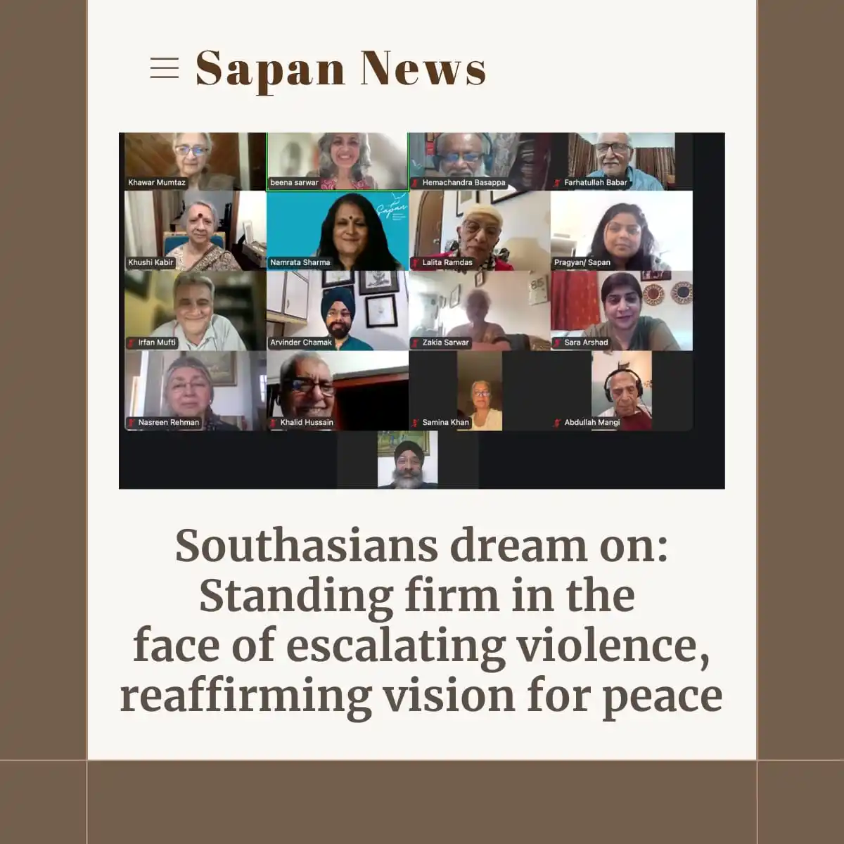 Image from Sapan: *Southasians dream on – even in dark times* In the shadow of the Paha...