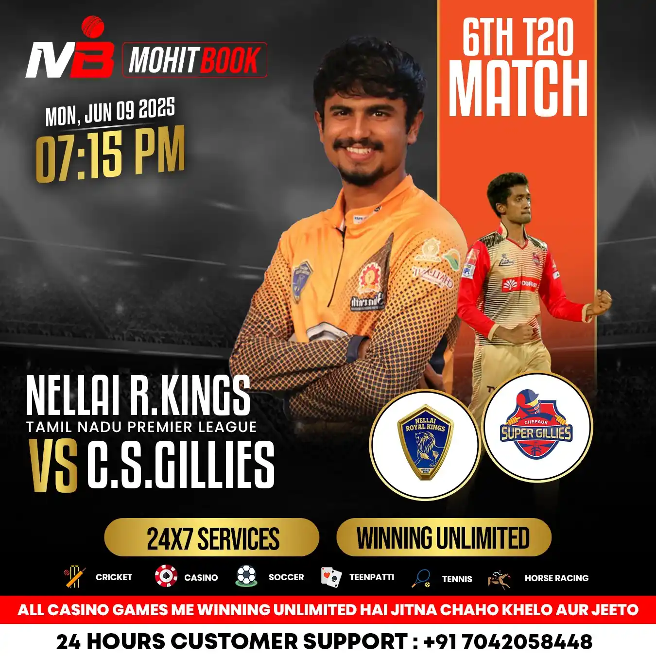 Image from MOHIT BOOK: Tamil Nadu Premier League 2025 Chepauk Super Gillies Vs Nellai Royal K...