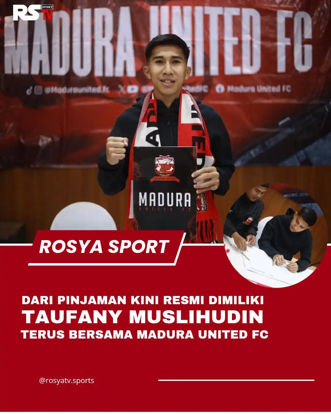 Image from ROSYA TV: Taufany Muslihudin, yang awalnya merupakan pemain pinjaman dari Borneo...