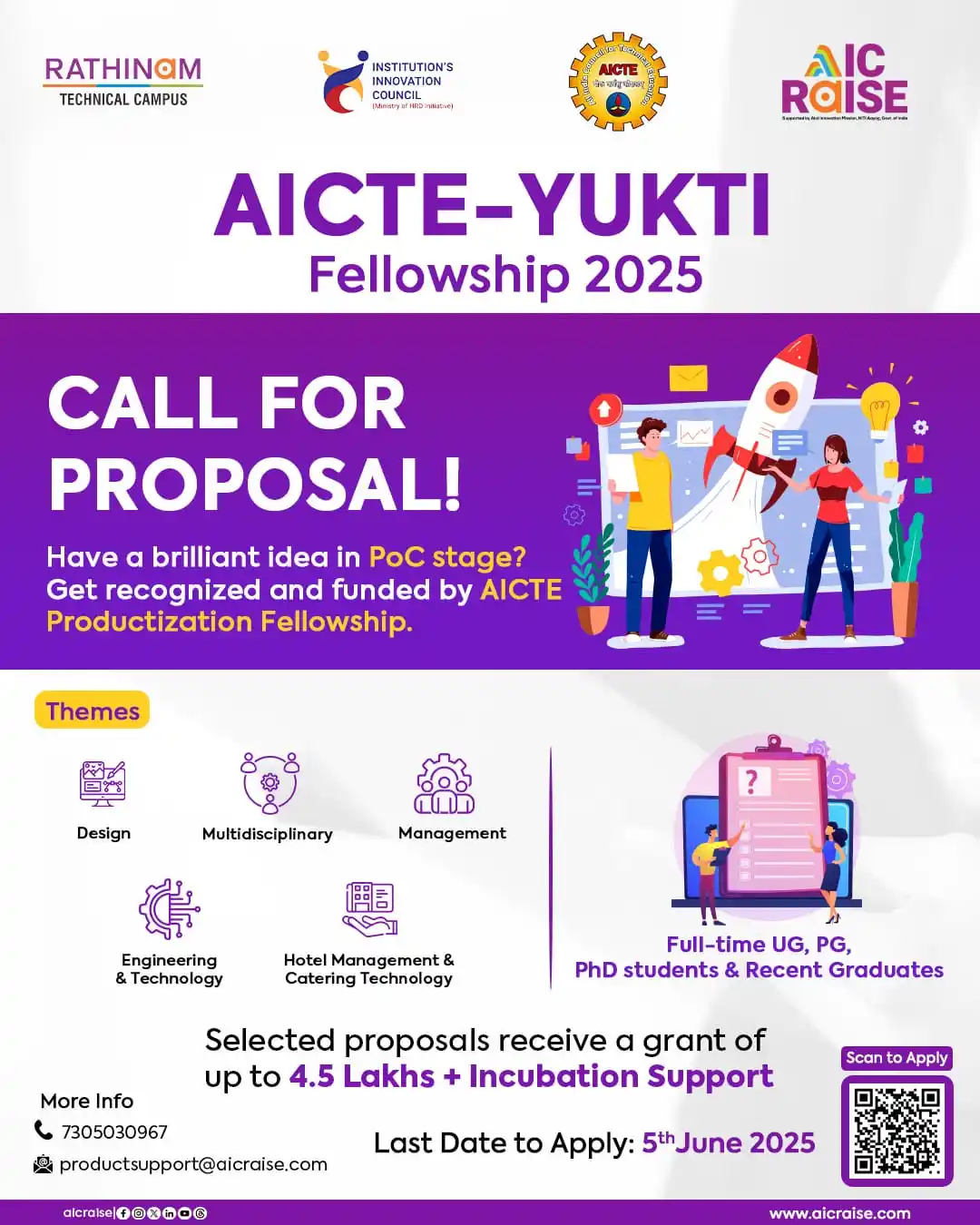 Image from Coimbatore Startup and MSME Network: The AICTE-YUKTI Fellowship 2025 is your chance to convert your concept...