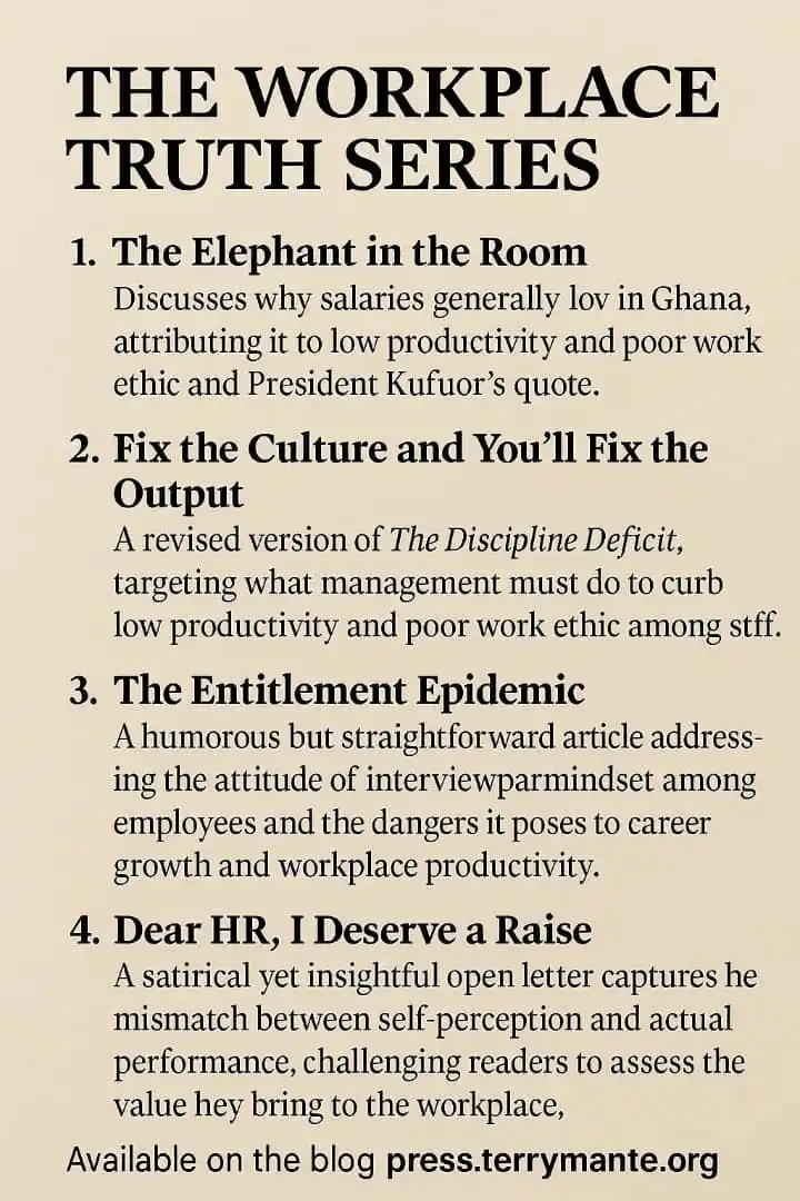 Image from Terry Mante: THE WORKPLACE TRUTH SERIES We spend a huge part of our lives at work,...