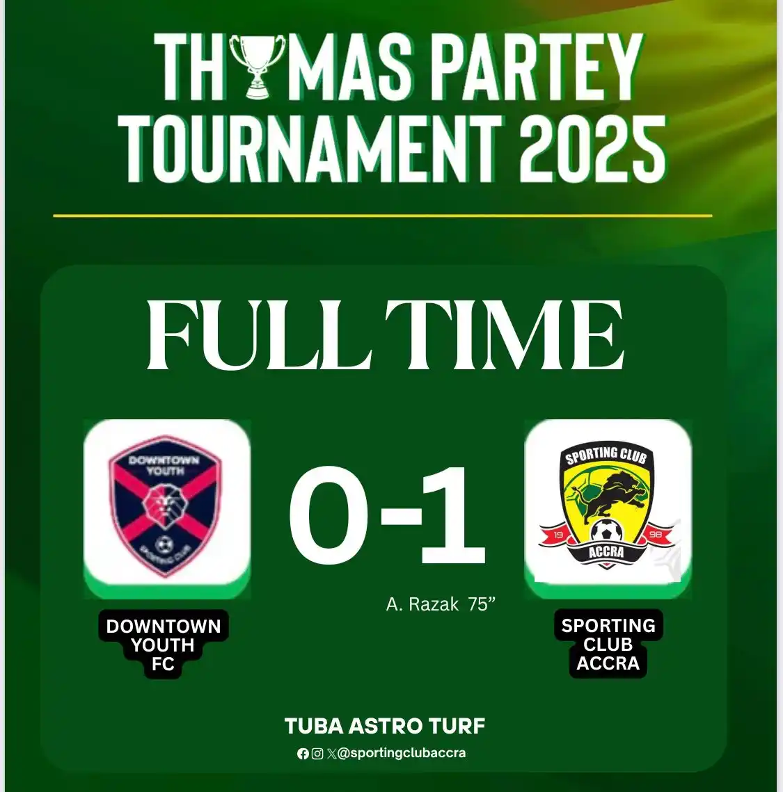 Image from Sporting Club Accra: Tournament’s first win. 💪 <a class="text-blue-500 hover:underline cu...