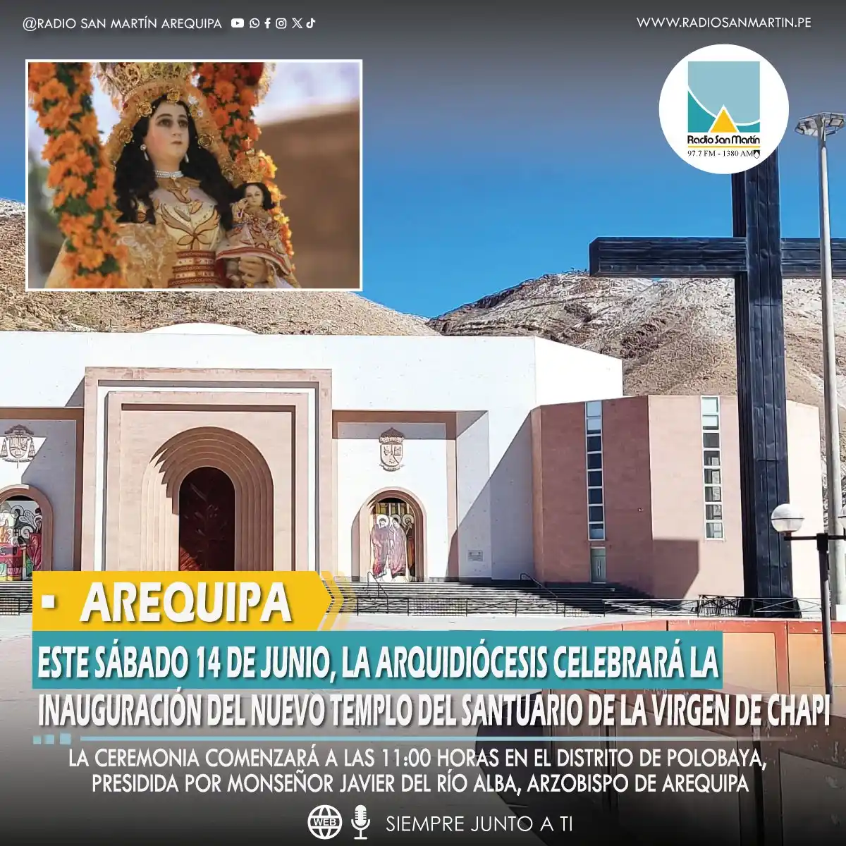 Image from Radio San Martín 97.7 FM - 1380 AM: VirgenDeChapi || El nuevo templo, proyectado tras el terremoto de 2001...