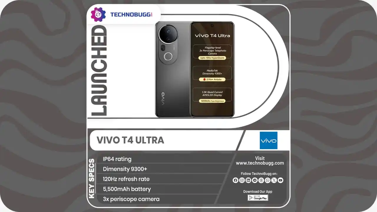 Image from TechnoBugg: Vivo T4 Ultra Unveiled Read More : https://www.technobugg.com/vivo-t4...